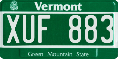 VT license plate XUF883