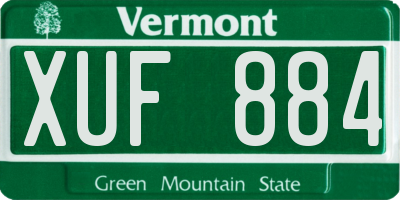 VT license plate XUF884
