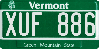 VT license plate XUF886