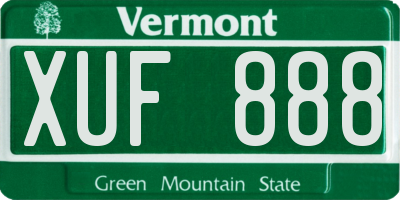 VT license plate XUF888