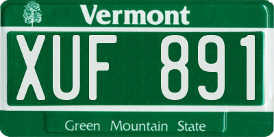 VT license plate XUF891