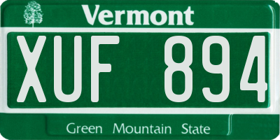 VT license plate XUF894