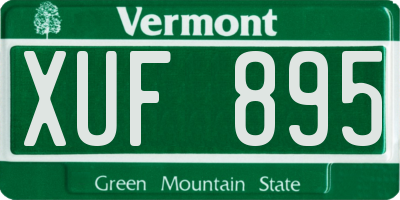 VT license plate XUF895
