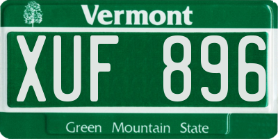 VT license plate XUF896