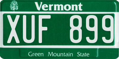 VT license plate XUF899