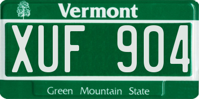 VT license plate XUF904