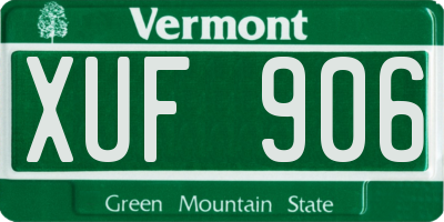 VT license plate XUF906