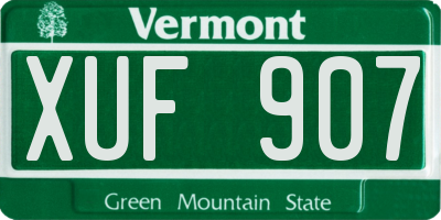 VT license plate XUF907