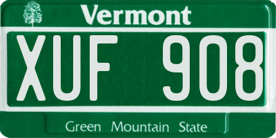 VT license plate XUF908