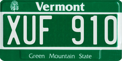 VT license plate XUF910
