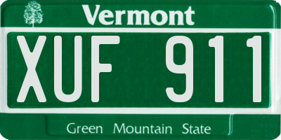 VT license plate XUF911