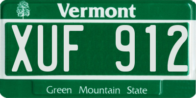 VT license plate XUF912