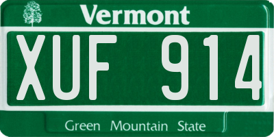 VT license plate XUF914