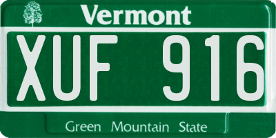 VT license plate XUF916