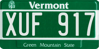 VT license plate XUF917