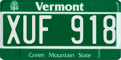 VT license plate XUF918