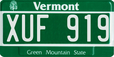 VT license plate XUF919