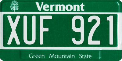 VT license plate XUF921