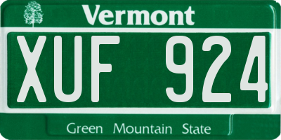 VT license plate XUF924