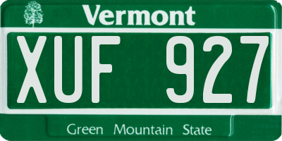 VT license plate XUF927