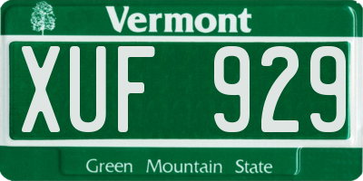VT license plate XUF929