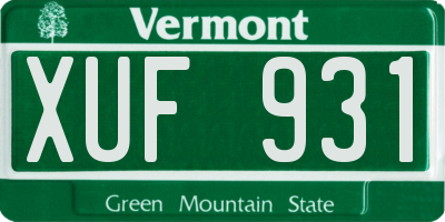 VT license plate XUF931