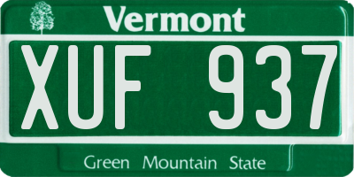 VT license plate XUF937