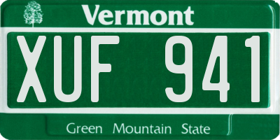 VT license plate XUF941