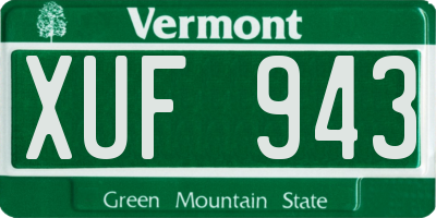 VT license plate XUF943