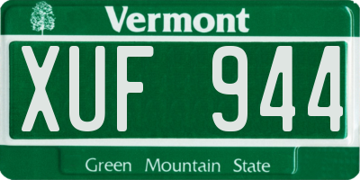 VT license plate XUF944