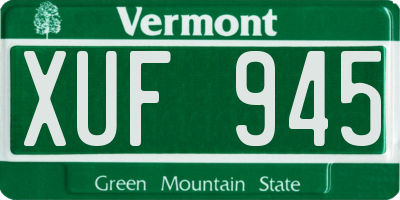 VT license plate XUF945