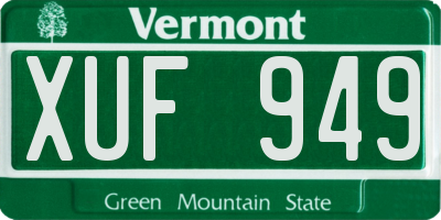 VT license plate XUF949