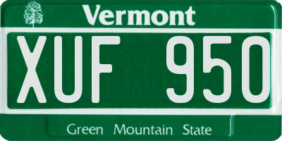 VT license plate XUF950