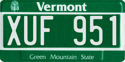 VT license plate XUF951