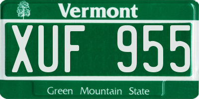 VT license plate XUF955