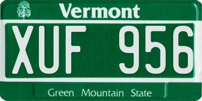 VT license plate XUF956