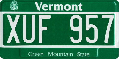 VT license plate XUF957