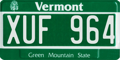 VT license plate XUF964