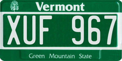 VT license plate XUF967