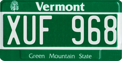 VT license plate XUF968