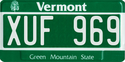 VT license plate XUF969