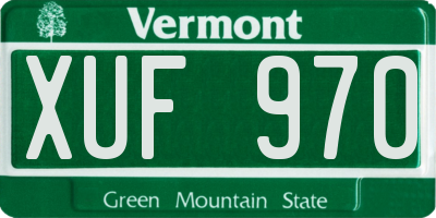 VT license plate XUF970