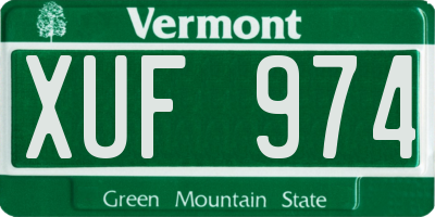 VT license plate XUF974