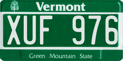 VT license plate XUF976