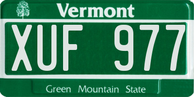 VT license plate XUF977