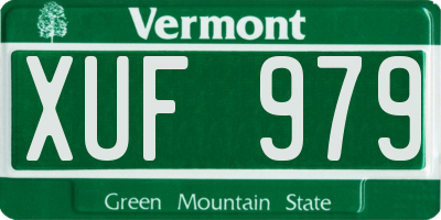 VT license plate XUF979