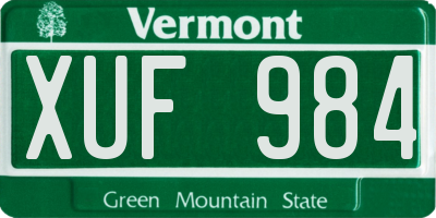 VT license plate XUF984