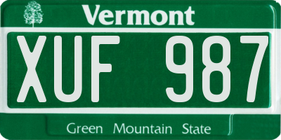 VT license plate XUF987