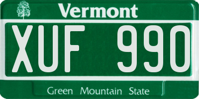 VT license plate XUF990