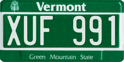 VT license plate XUF991